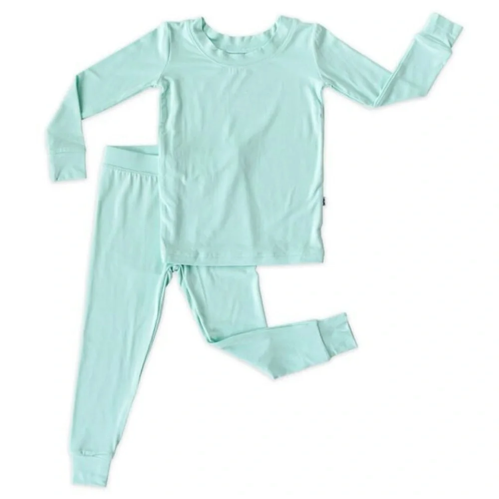 Little Sleepies Aquamarine Light Blue Two-Piece Pajama Set size 9/10